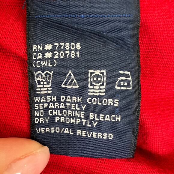 Vintage TOMMY HILFIGER Spellout Red White Cotton Long Sleeve Sweatshirt Size XL - Picture 8 of 10